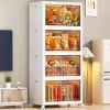 Premium 4 Tier Stackable Plastic Storage Bins with Lids - Foldable Closet Organizers and Storage - Versatile Storage Containers with Wheels for Home