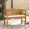 Rose Bench with Cushion Cream White 44.88 x 18.11 x 32.48 in