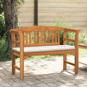 Rose Bench with Cushion Cream White 44.88 x 18.11 x 32.48 in