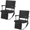 Stadium Seat, Portable Bleacher Seat with Armrest, Back Support and Thick Cushion, Bench Chair for Bleacher Includes Shoulder Strap, Hooks, Cup Holder