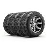 Golf Cart Wheels, 12" 20x10-12 Black Aluminum Alloy Golf Cart Tires and Wheels Combo (Set of 4) Fit Club Car, EZGO, Yamaha