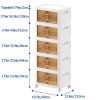 Premium 4 Tier Stackable Plastic Storage Bins with Lids - Foldable Closet Organizers and Storage - Versatile Storage Containers with Wheels for Home