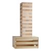 Tumbling Timber Toy, 60 Blocks Giant Tumble Tower Blocks Game, Pine Wood Tumbling Tower Game with Storage Crate and Scoreboard, Wooden Stacking Game