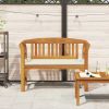 Rose Bench with Cushion Cream White 44.88 x 18.11 x 32.48 in