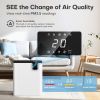 Large Room Home Air Purifier ,White, Auto Air Quality Monitor, Powerful Filter Captures Dust, Pet Dander & Pollen