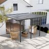 12x10 Pergola Gazebo, Polycarbonate, UV-Fighting Panels, Water-Resistant, Adjustable Adjustable Dimensions, Hardtop, Gray