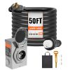 50 Amp Generator Cord and Power Inlet Box Kit, 50FT, NEMA 14-50P/SS2-50R STW 6/3+8/1 AWG Generator Power Cord with Twist Lock Connector