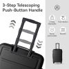 Luggage Sets ABS Hardshell 3pcs Luggage, Lightweight Durable Suitcase sets Spinner Wheels Suitcase 20''24''28'' (BLACK)