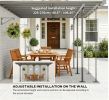 Gray Aluminum Polycarbonate Pergola 14.5' X 10' Wall-Mounted Outdoor Shade for Family Use with UV Blocking