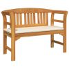 Rose Bench with Cushion Cream White 44.88 x 18.11 x 32.48 in