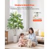Artificial Dracaena Tree 6 ft, Fake Palm Tropical Plants with White Tall Planter, Faux Floor Silk Plant in Pot