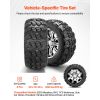 Golf Cart Wheels, 12" 20x10-12 Black Aluminum Alloy Golf Cart Tires and Wheels Combo (Set of 4) Fit Club Car, EZGO, Yamaha