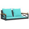 Patio Swing Bench Black, Blue