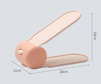Double-layer three-dimensional adjustable shoe rack space-saving integrated shoe storage rack simple doorway home shoe bracket (selet: VM059G-pink)
